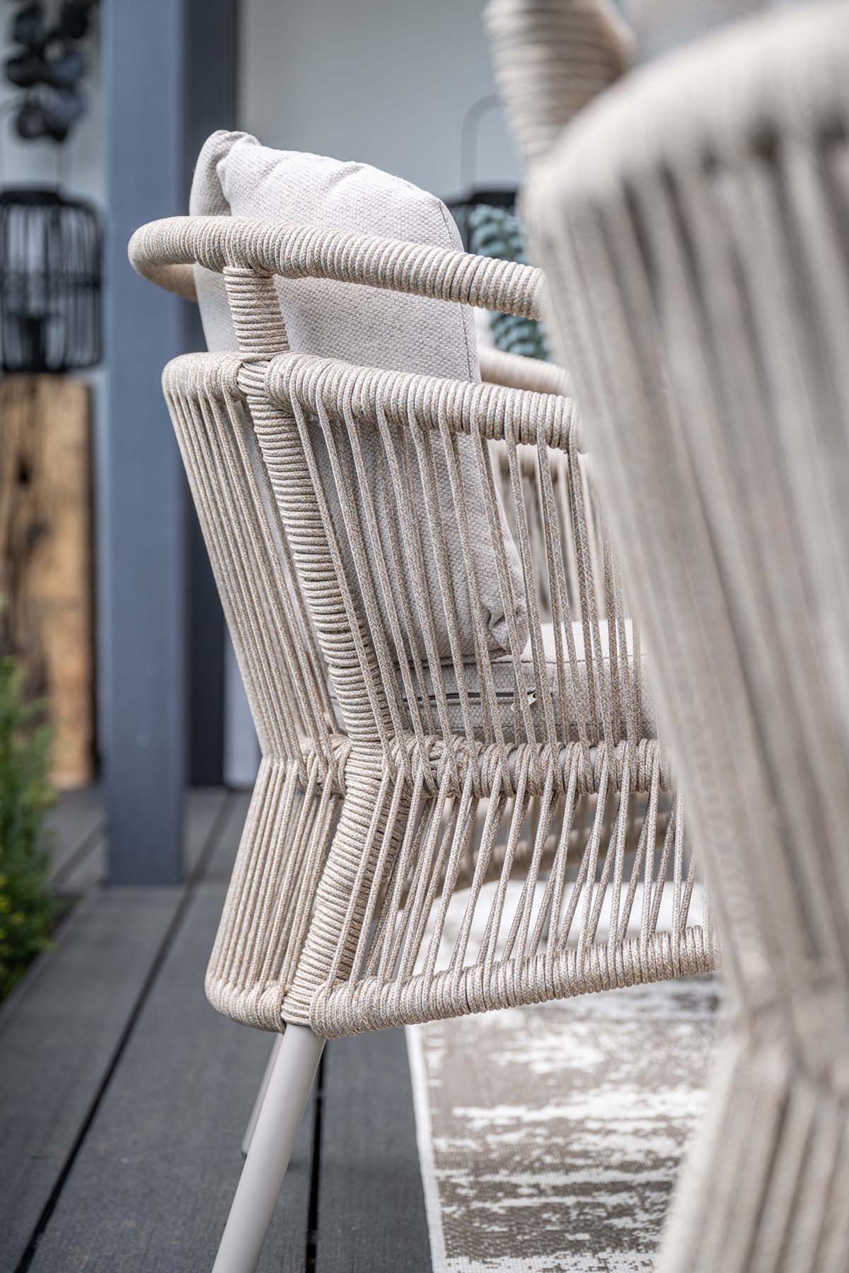 Garden Impressions Prato taupe rope tuinstoel - Set van 4