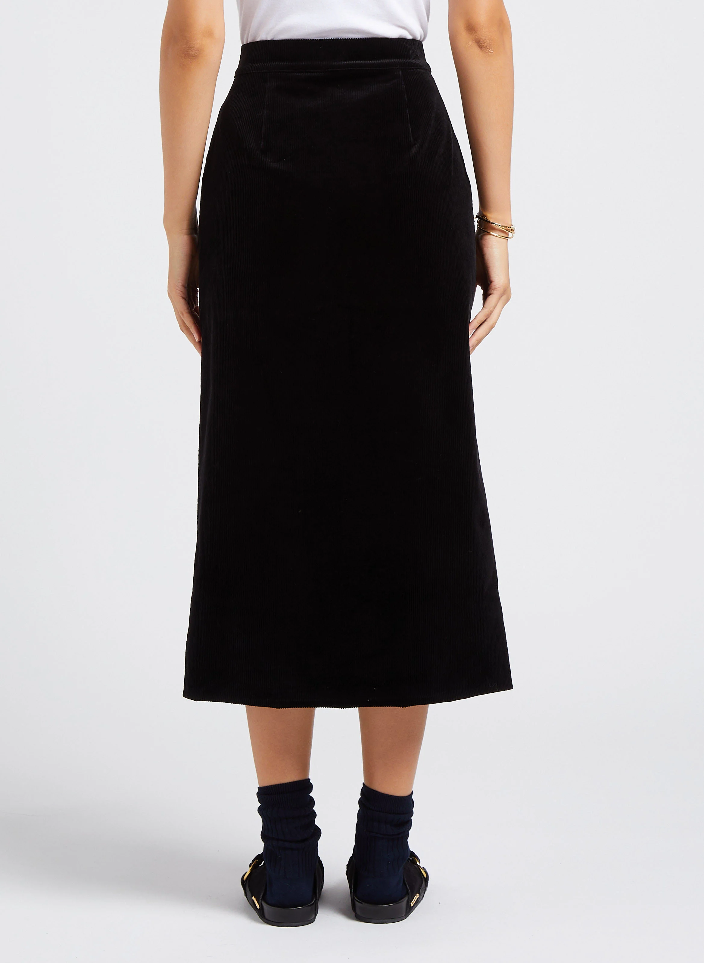 TILDA - Jupe crayon droite en coton mélangé | Noir