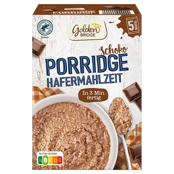GOLDEN BRIDGE Porridge 325 g, Schokolade