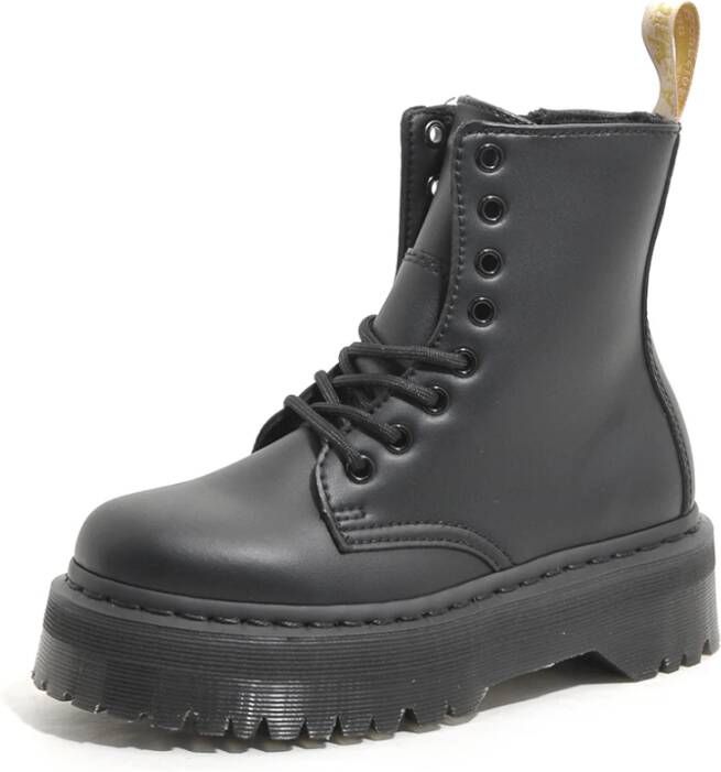 Dr. Martens Eco-leren ritslaarzen zwarte platformszool Black