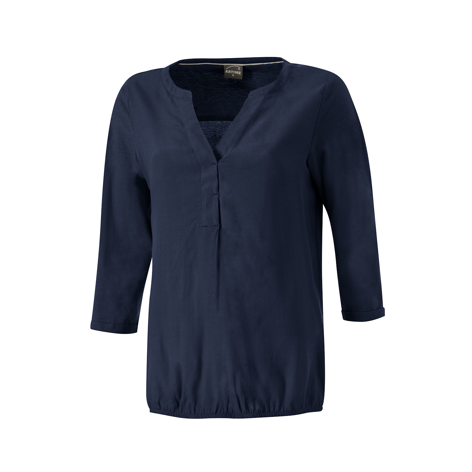 Tunika Bluse mit 3/4 Ärmeln