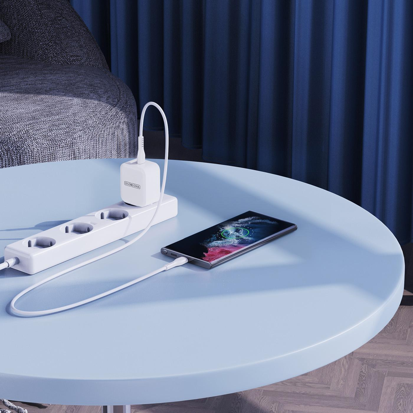 (30W) T7 USB A / USB C GaN Ladegerät Netzteil Power Delivery Quick Charge - Weiss