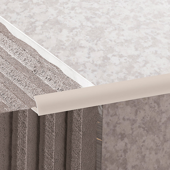 Profilé de carrelage intérieur Diall rond PVC crème lisse L.2,5m x l.2,65 cm x ep.6mm