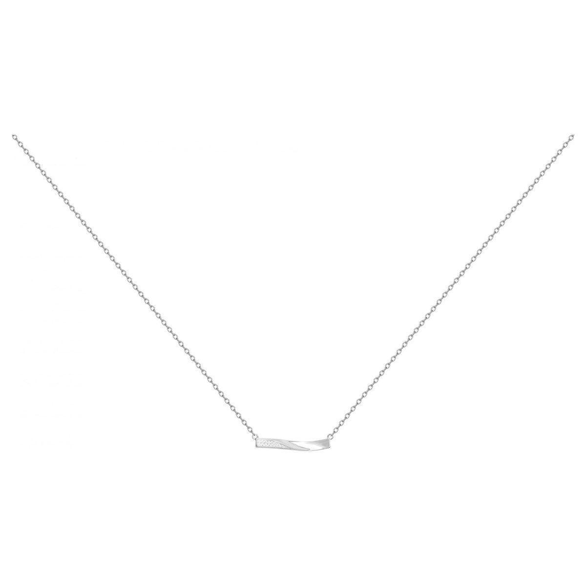 Collier mono-motif en Argent avec oxyde de zirconium blanc