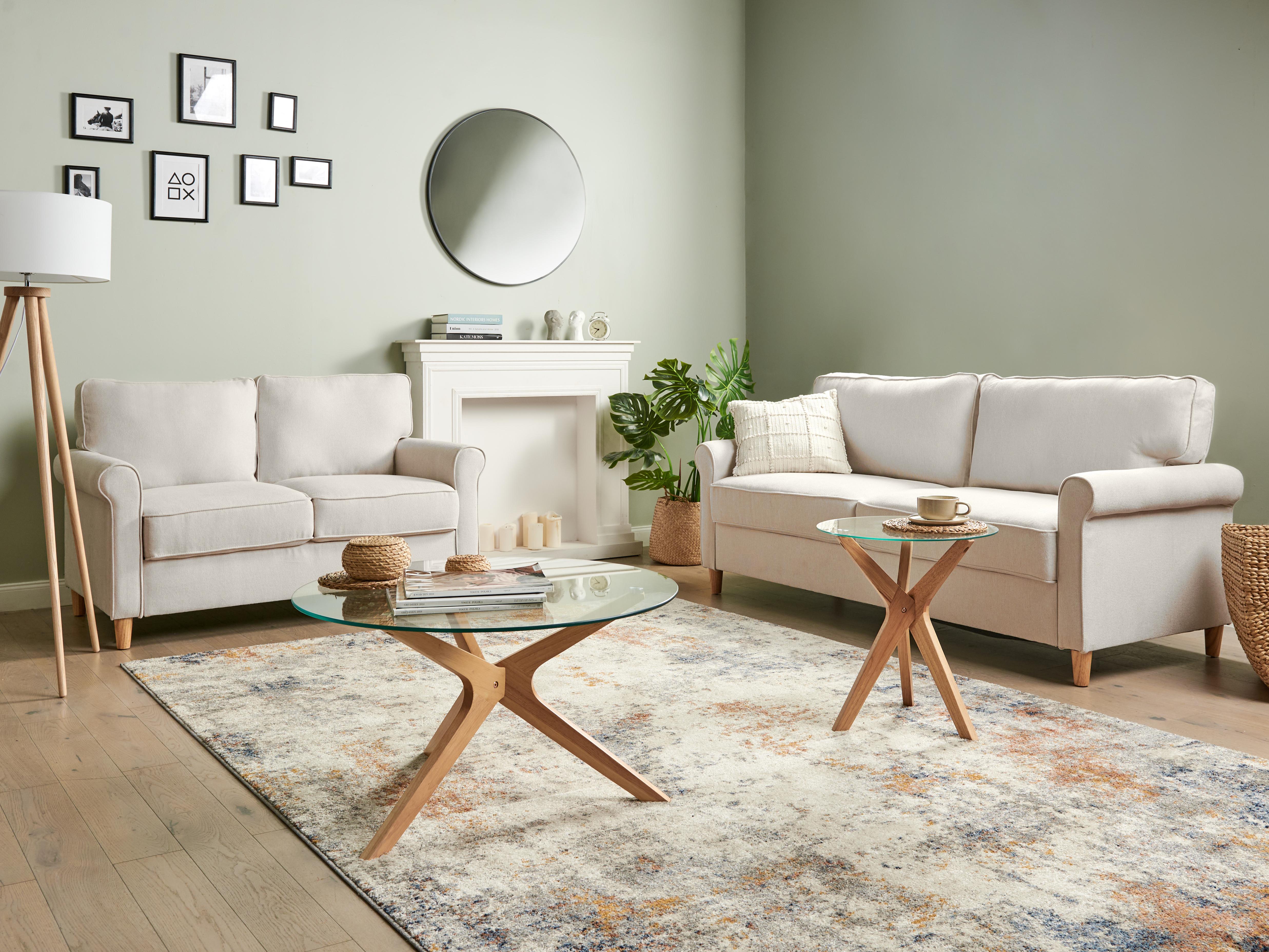 Bank 2-zits RONNEBY Stof Beige