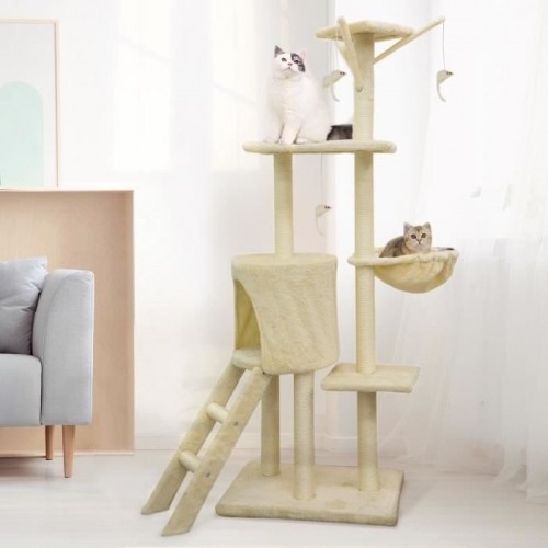Árvore para gatos Jipsy da Cstore com 3 plataformas bege