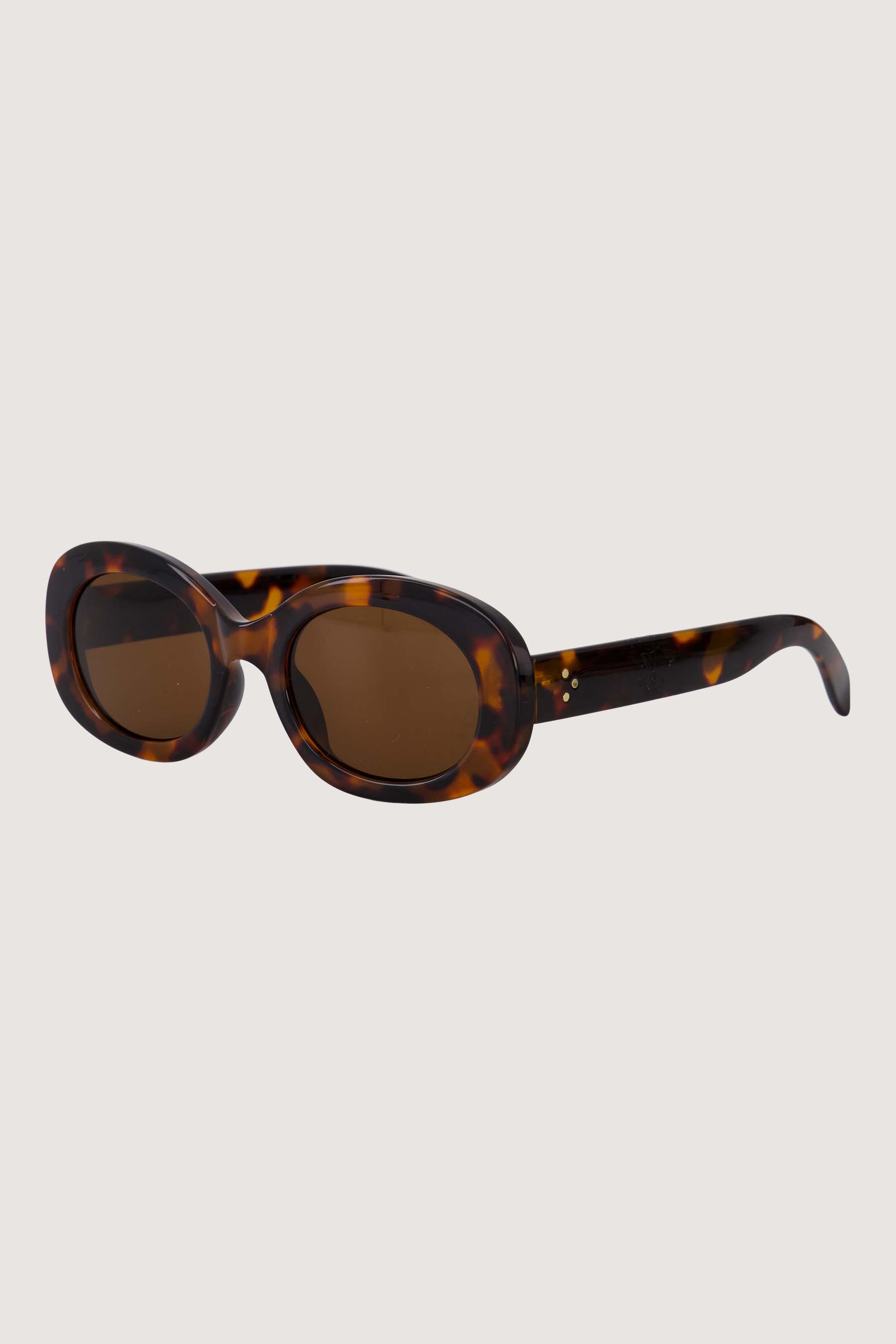 ovalen zonnebril met panter print incl koker