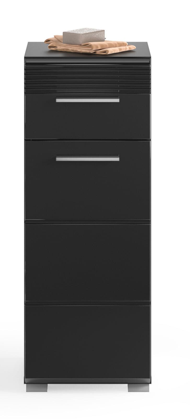 Unterschrank Linus Schwarz Hochglanz 30x80x31 cm