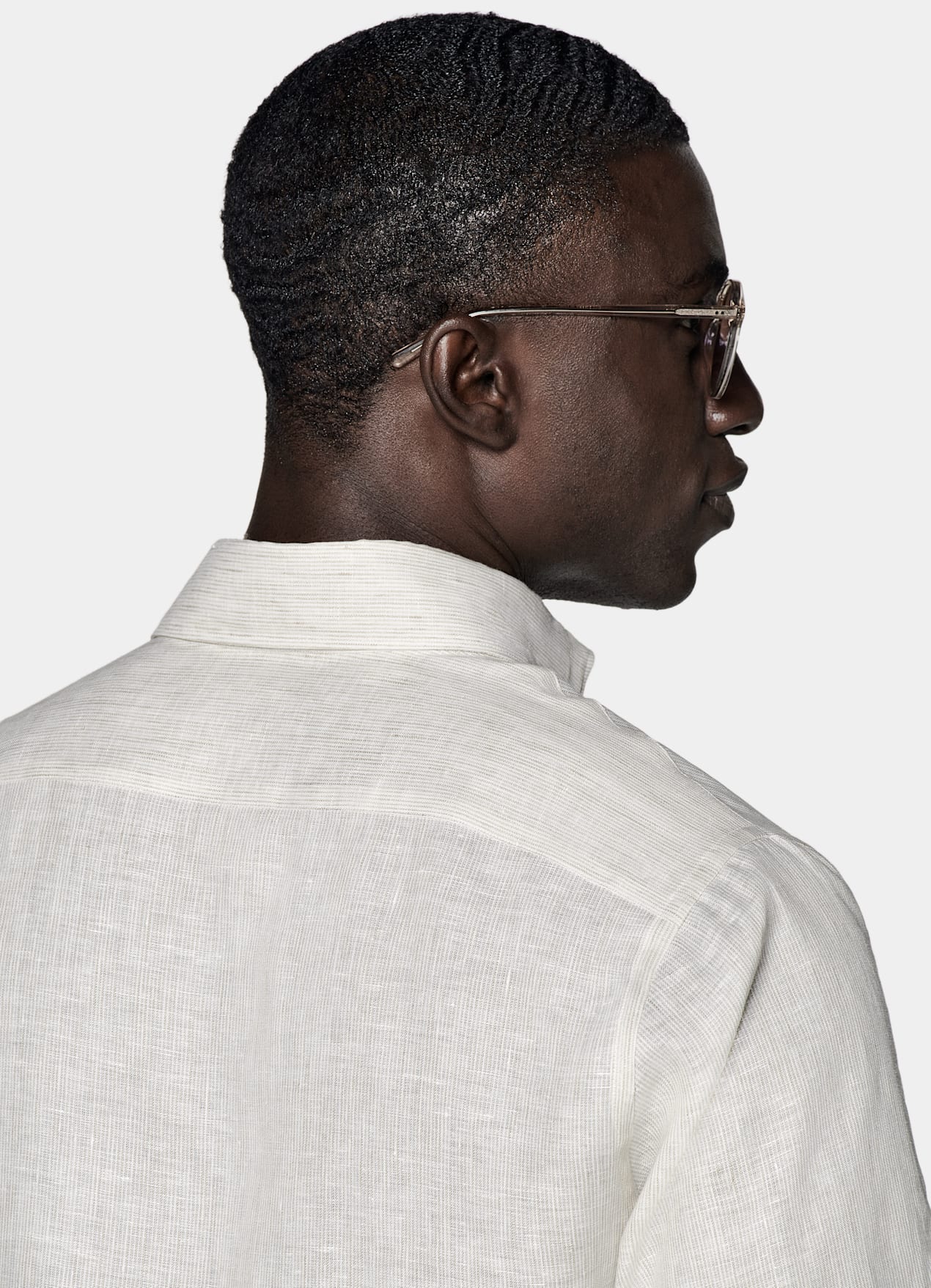 Chemise coupe ajustée marron clair à rayures