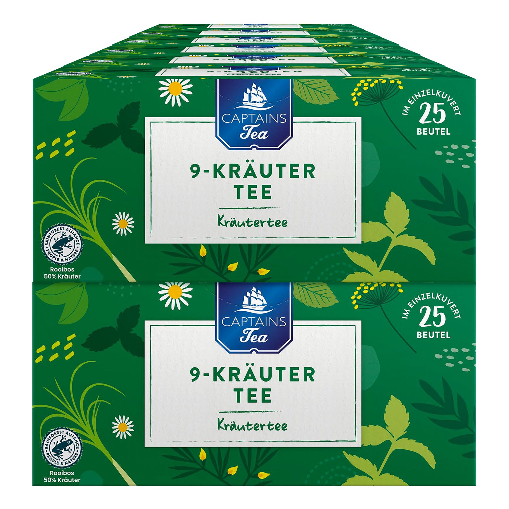 Captains Tea 9 Kräuter Tee 50 g, 12er Pack