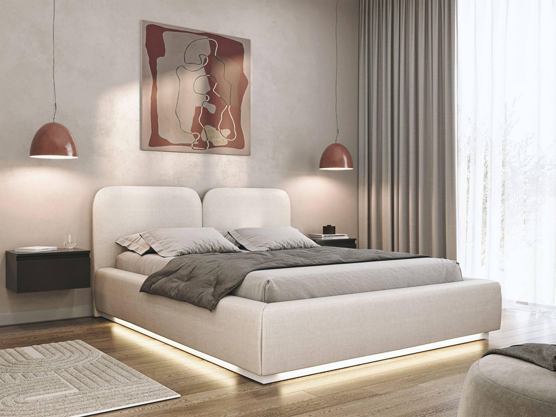 Selsey Design Bedframe Cremona chenille 180 x 200 cm met verlichting