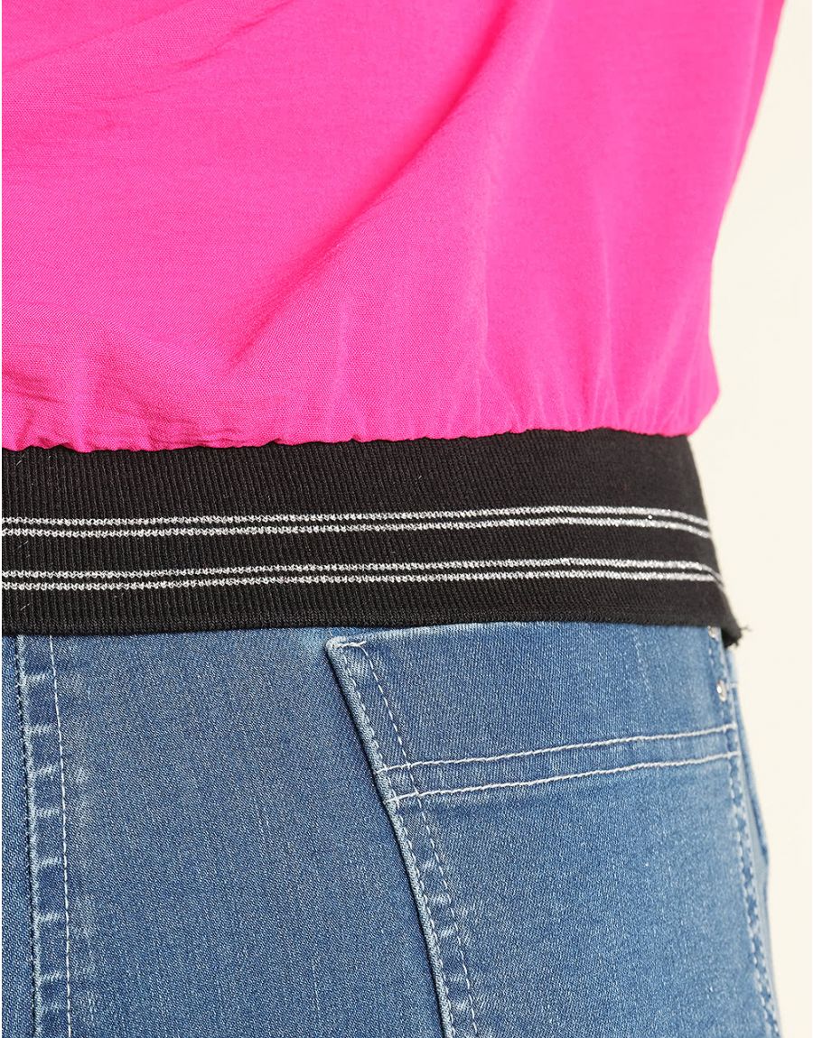Top rose fuchsia blousant
