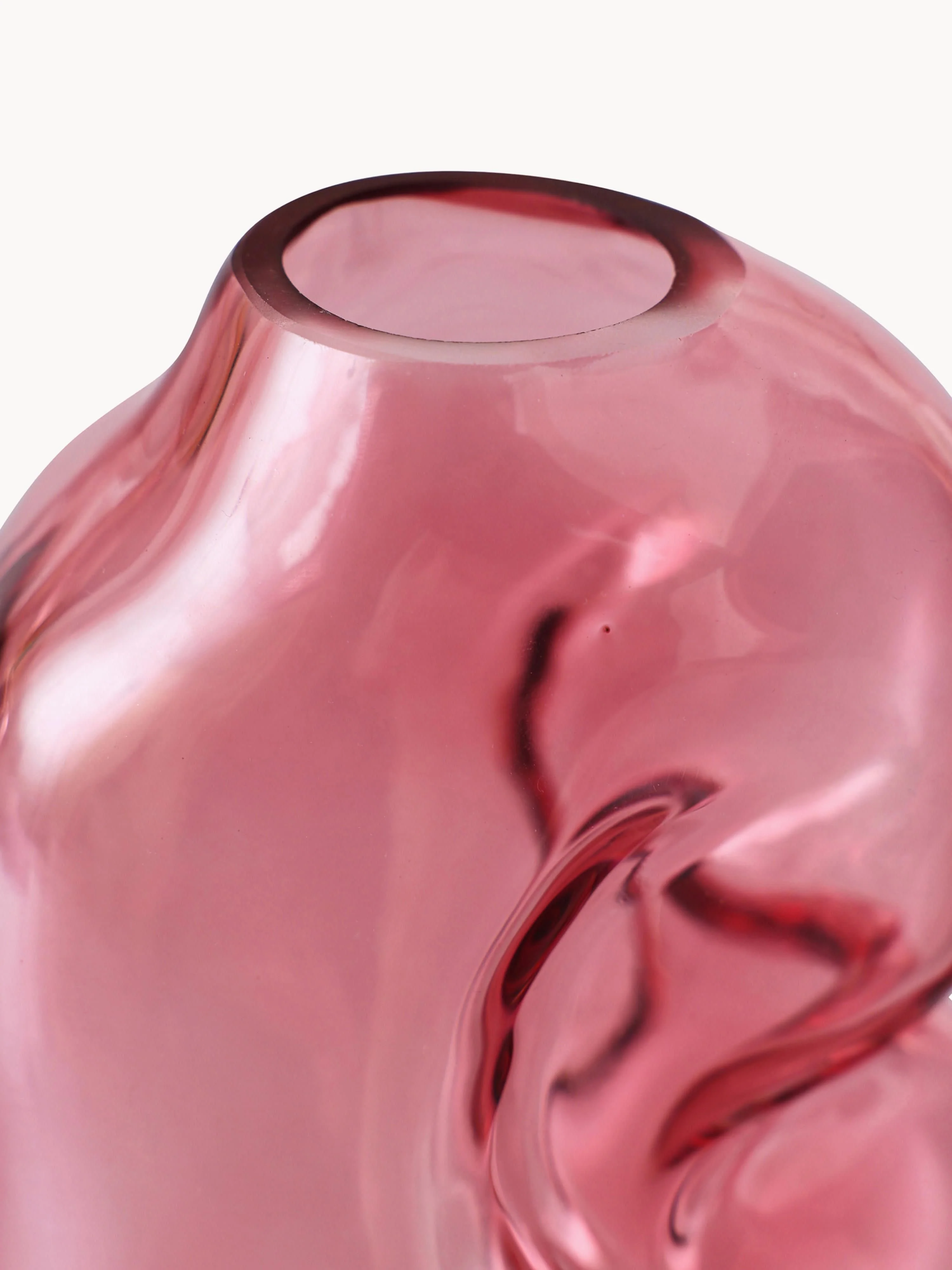 Handgemaakte glazen vaas Gleam, H 18 cm