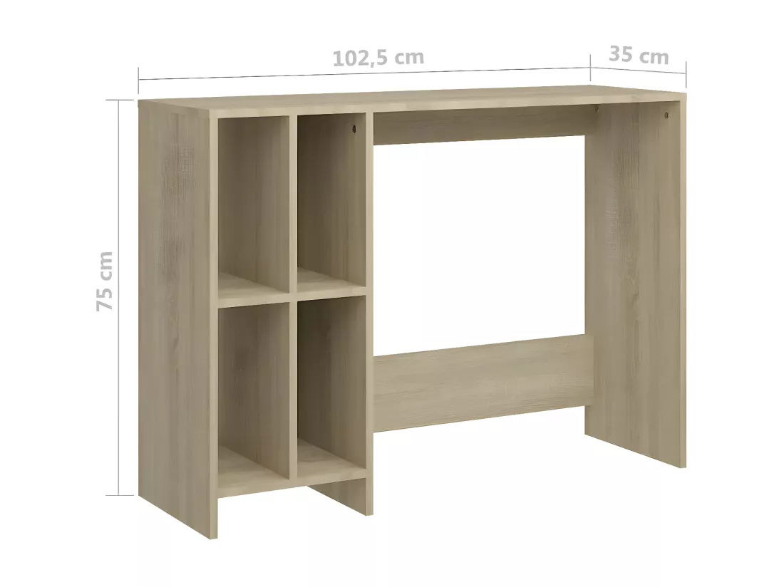 Bureau d'ordinateur portable Chêne 102,5x35x75 cm Aggloméré