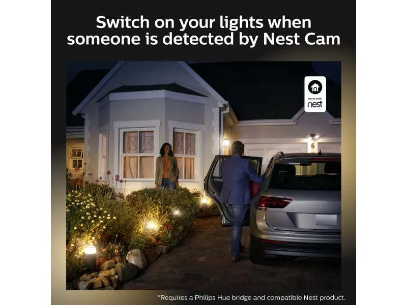 Philips Hue White ambiance Welcome - Projektører - LED - 20.5 W - klasse E - varmt hvidt lys - 2700 K - sort