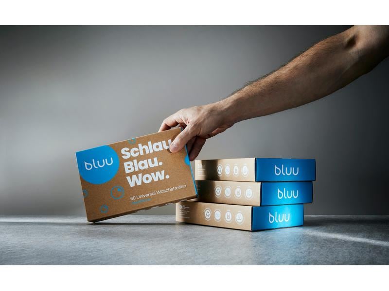 bluu Universal Waschmittelstreifen Alpenfrische 60 Stück Umweltfreundliche und praktische Waschmittelportionen