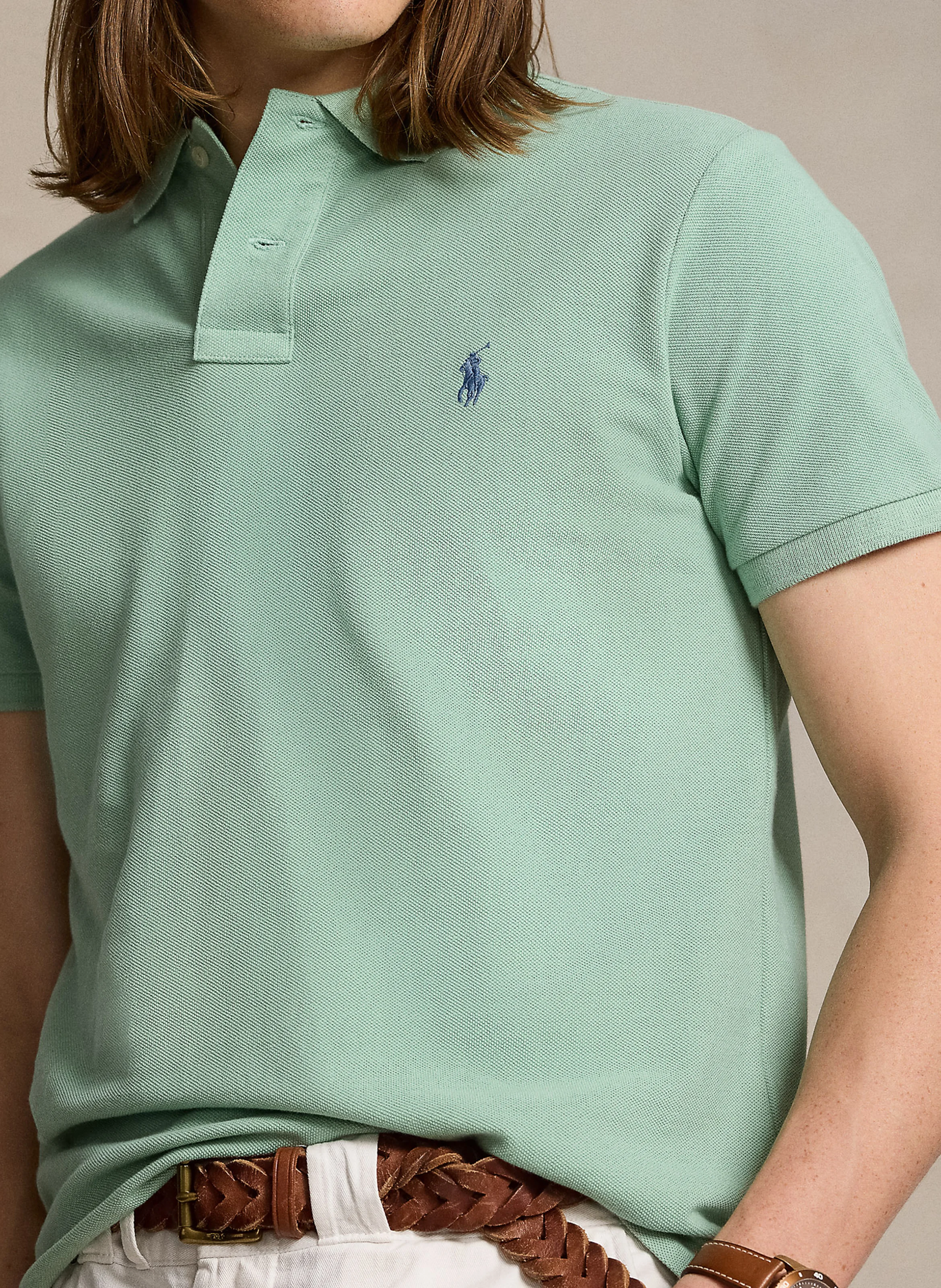 Polo slim-fit en coton | Vert