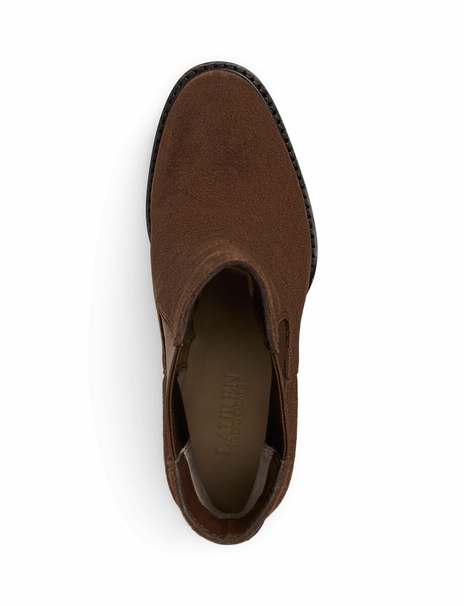 LAUREN RALPH LAUREN<br>Botas de tornozelo de camurça com salto Layne