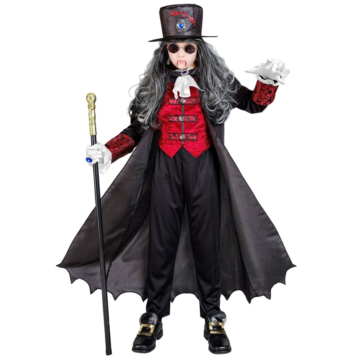 Halloween Kostuum Rood Zwart Kind Vampier