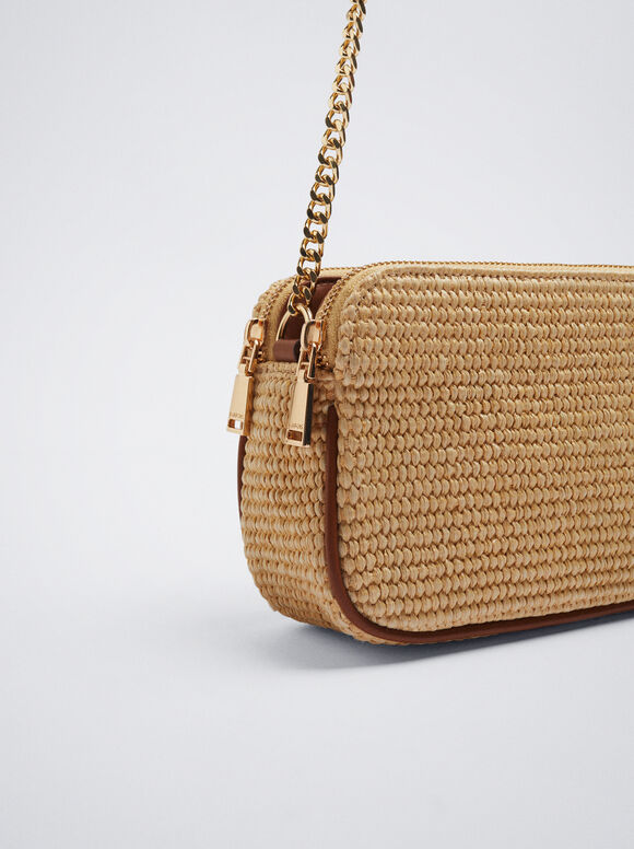 Bolso Bandolera De Paja - Camelo