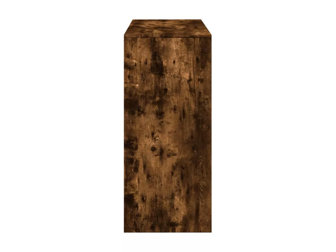 Table de bar avec étagère chêne fumé bois d'ingénierie