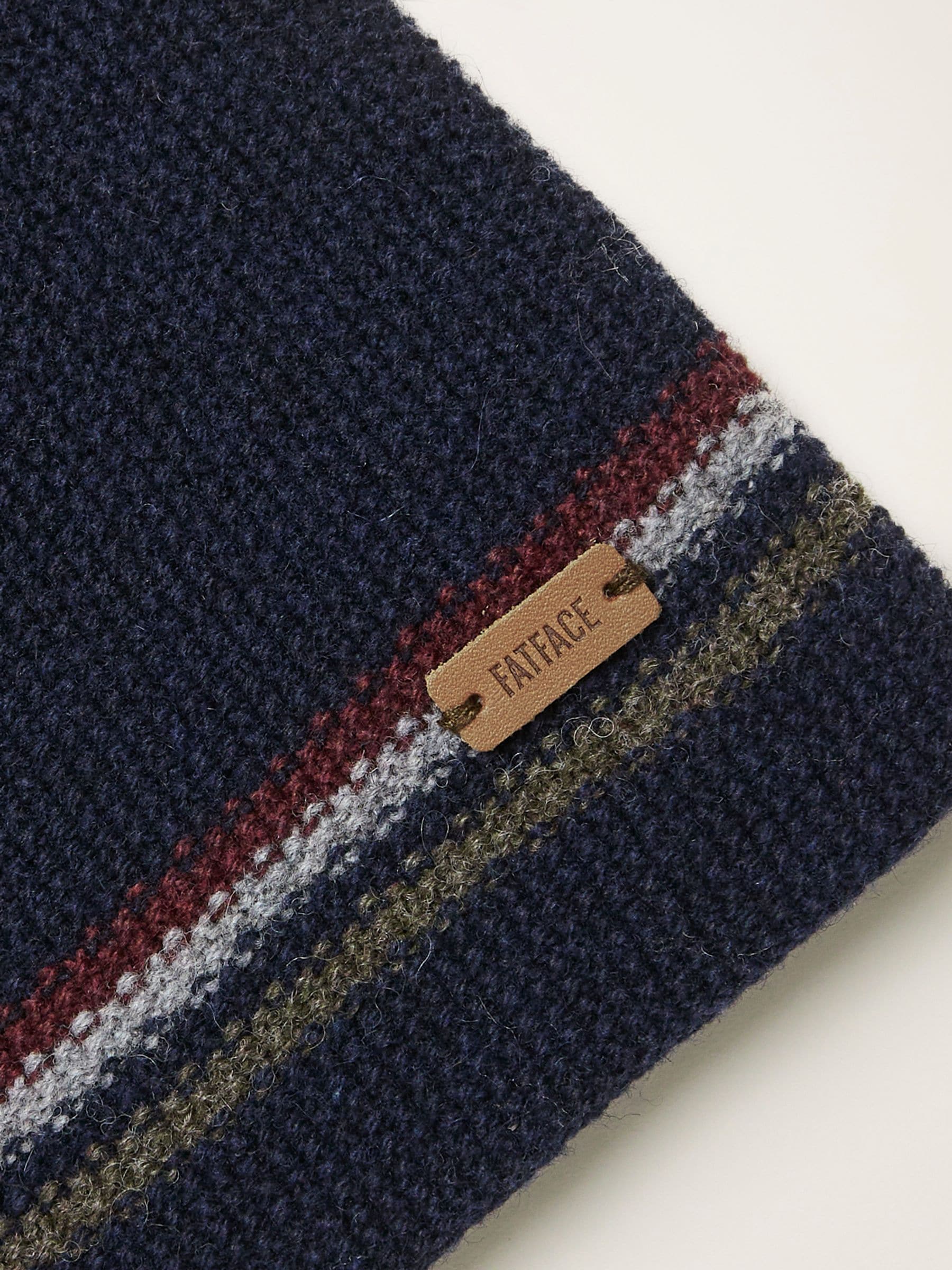 Blauw - FatFace beanie met wafelpatroon