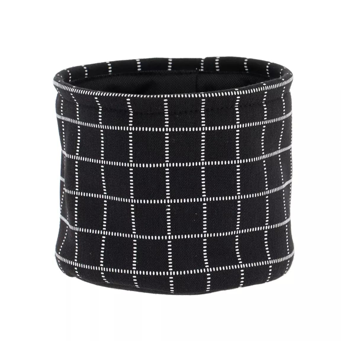 Lot de 3 paniers de rangement (H17 cm) Carreaux Noir