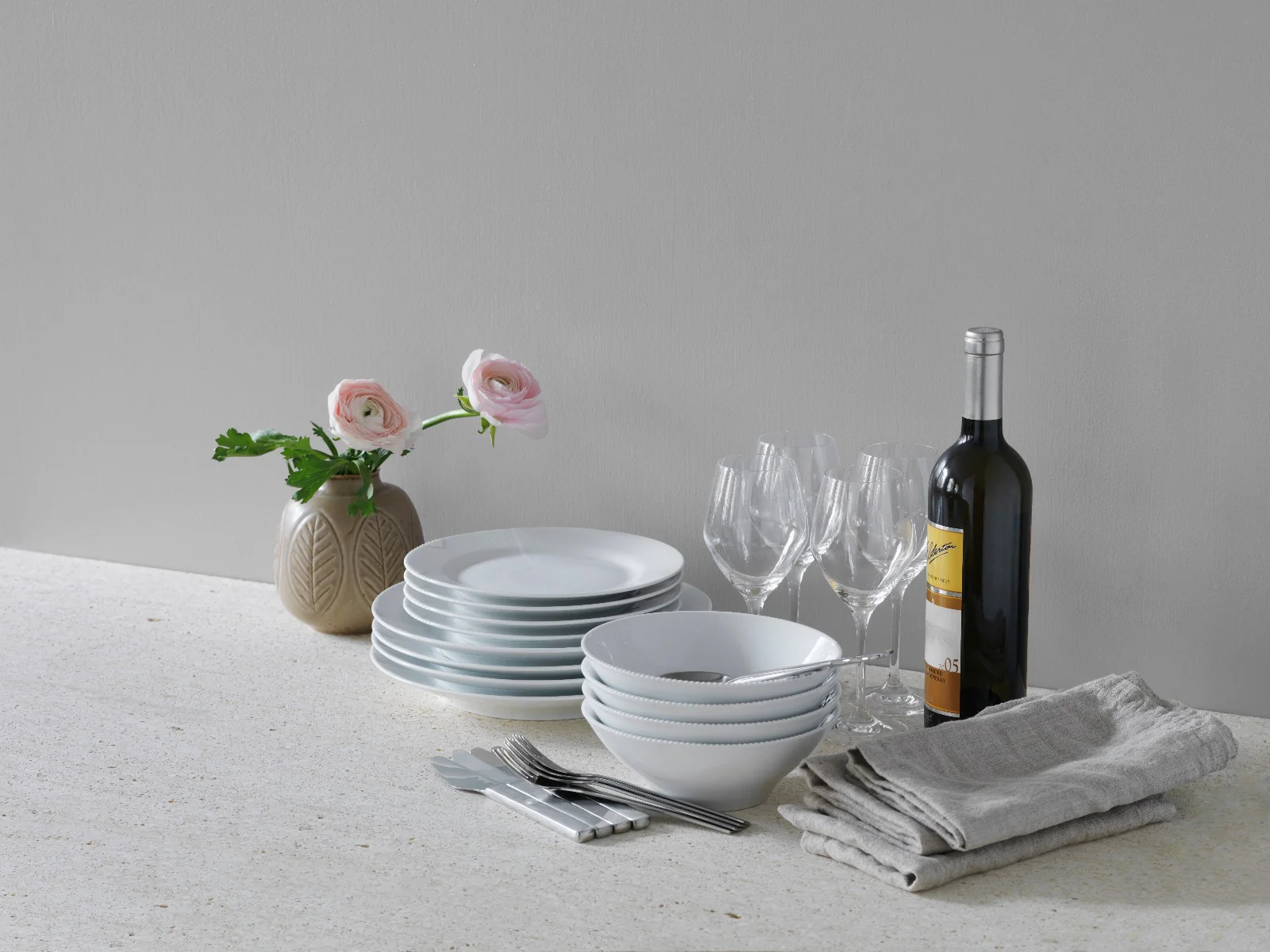 Royal Copenhagen  Hvid Riflet tallerken, dyb - 17 cm.