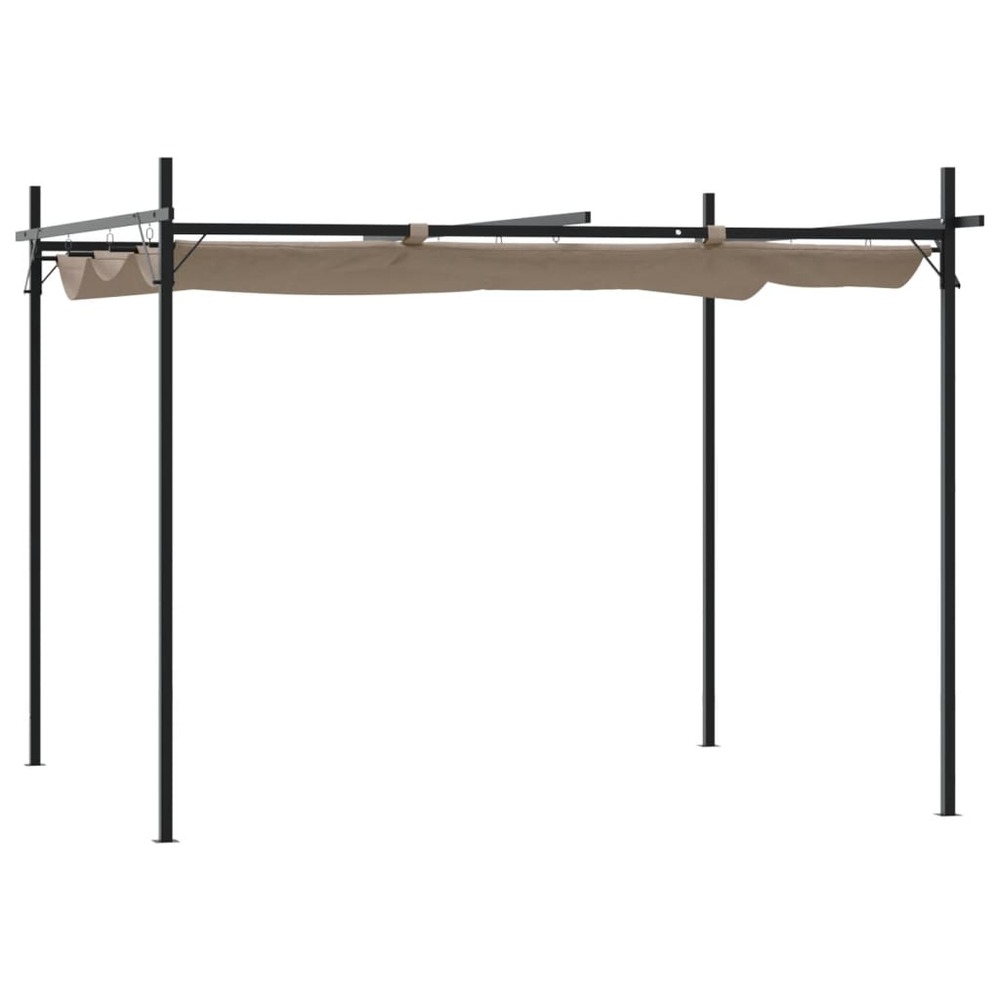 Pergola avec toit rétractable taupe 295x292x230 cm