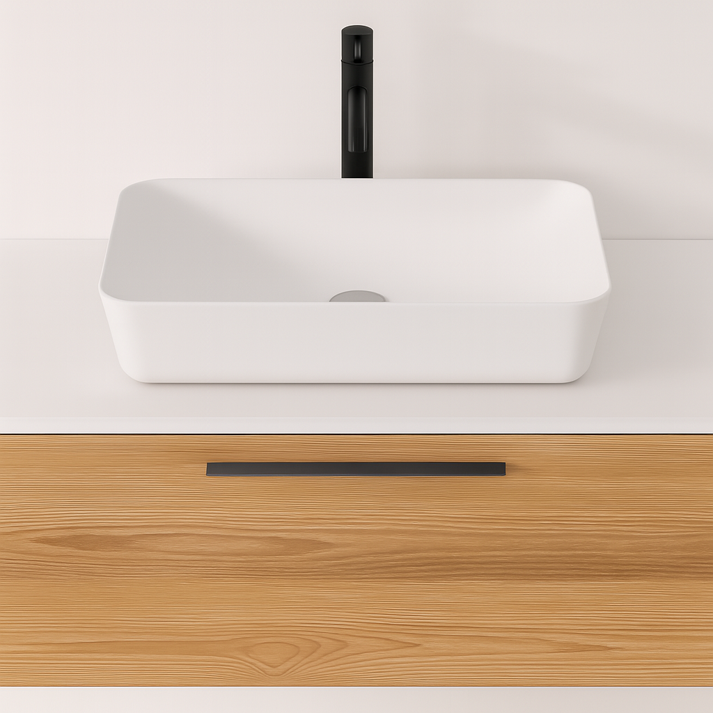 Sanigoods Aqualis keramische waskom 60x40cm mat wit