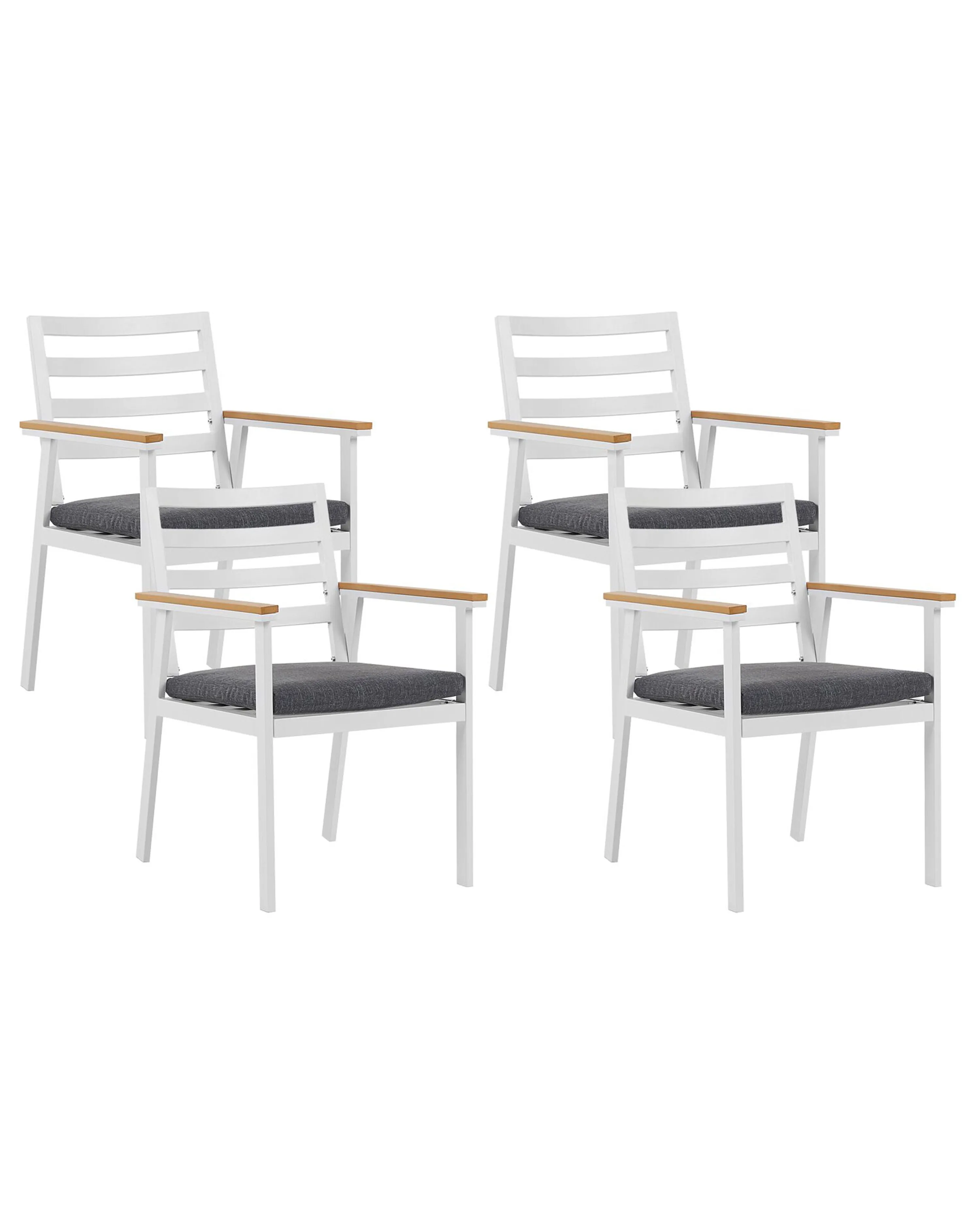Set van 4 stoelen met zitkussen CAVOLI Metaal Grijs