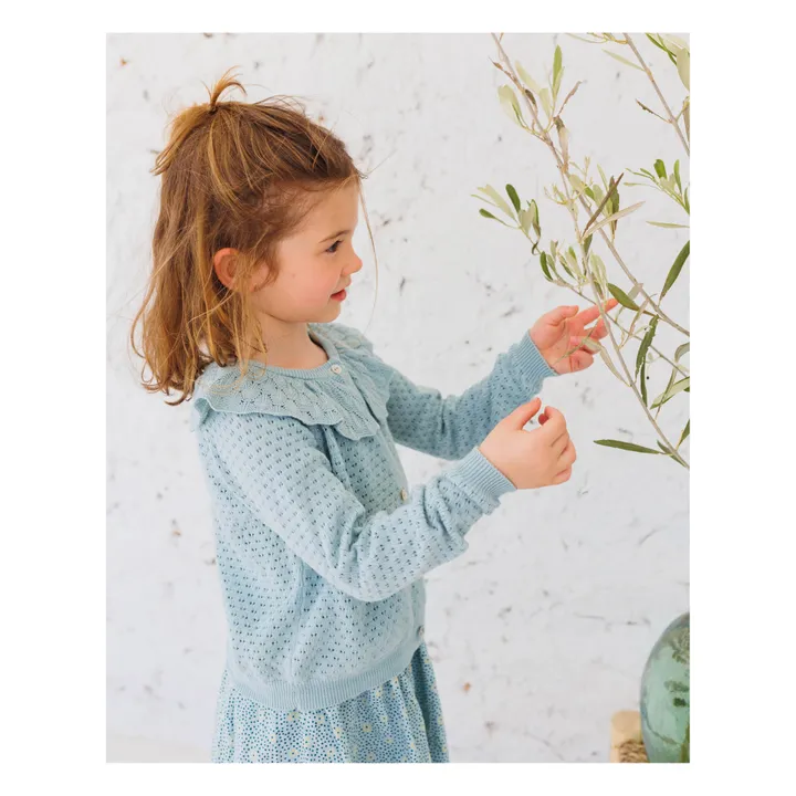 Búho Cardigan Boho Ajouré | Bleu