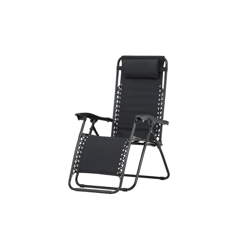 Hioshop Vulcano ligstoel zwart