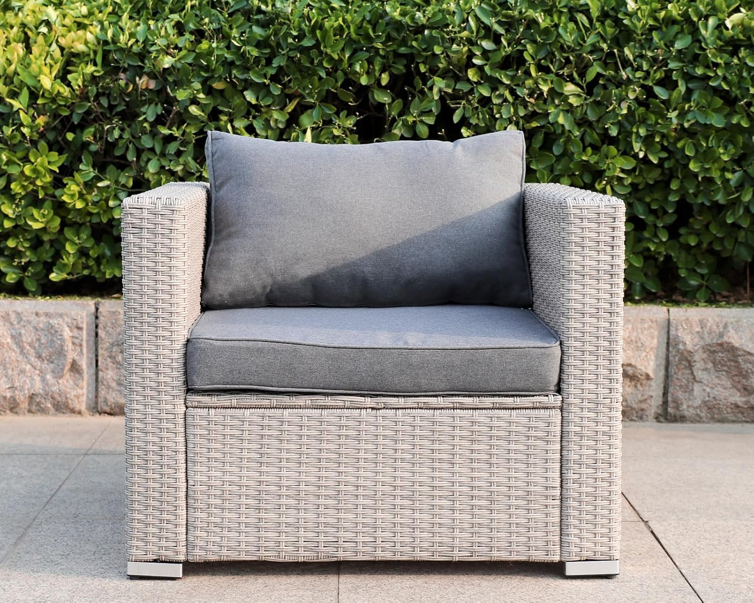 Premium Lounge Sessel Polyrattan Sofa Gartenmöbel Rattansessel 85 x 75 x 65 cm (BxTxH)