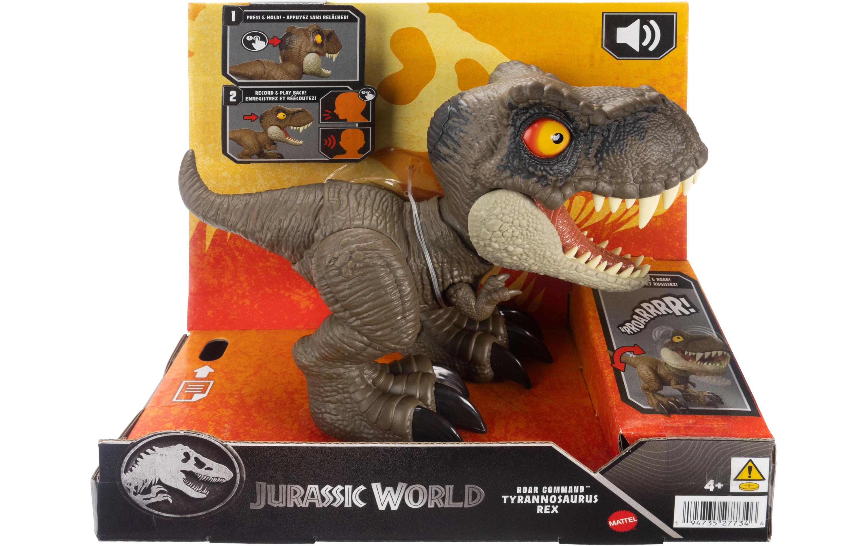 Jurassic World Brüllkommando Tyrannosaurus RexDinosaurierfigur mit Aufnahme- und Abspielfunktion sowie Brüllgeräusche