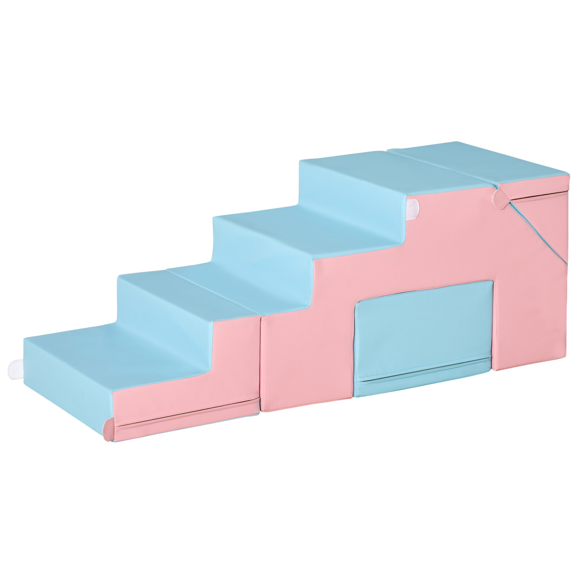 HOMCOM Bausteine Baustein-Set, Spiel-Set Schaumstoff Rosa, Blau 147 x 49 x 47 cm