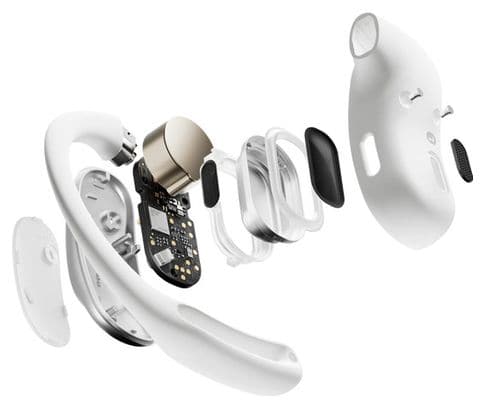 Écouteurs sans fil à oreilles libres Shokz OpenFit Air USB-C Blanc