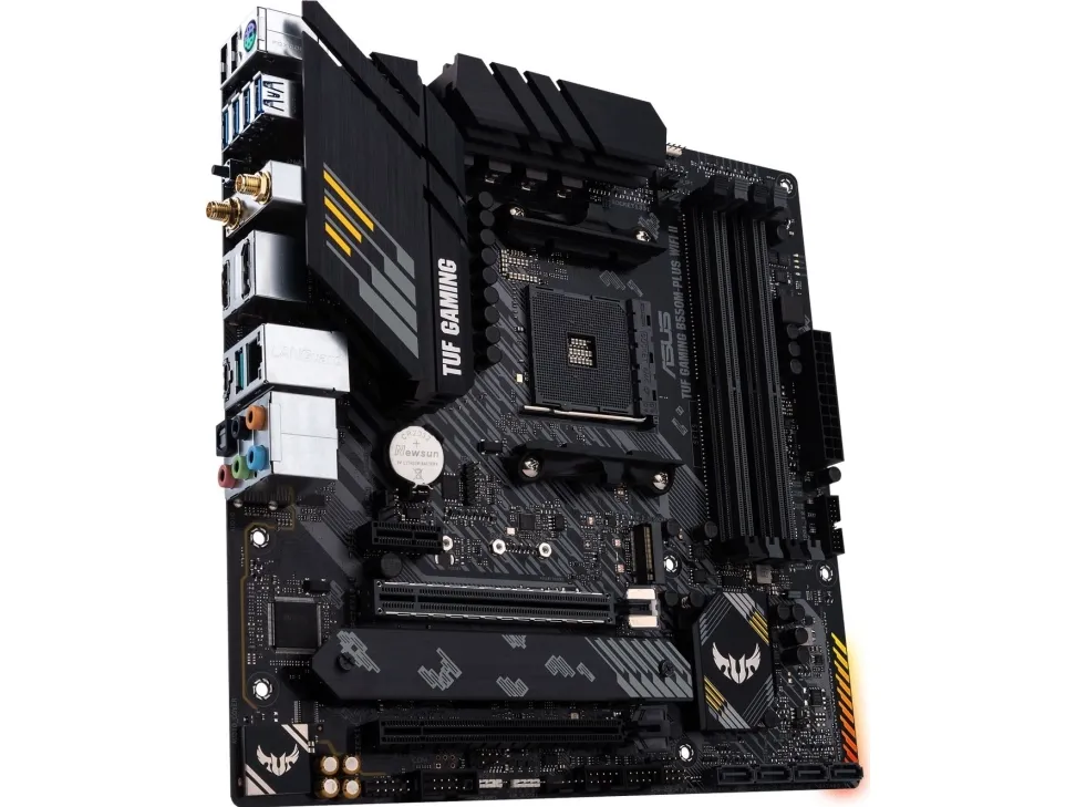 ASUS TUF GAMING B550M-PLUS WIFI II - Bundkort - micro ATX - Socket AM4 - AMD B550 Chipset - USB-C Gen2, USB 3.2 Gen 1, USB 3.2 Gen 2 - 2.5 Gigabit LAN, Wi-Fi 6, Bluetooth - onboard grafik (CPU påkrævet) - HD Audio (8-kanaler)