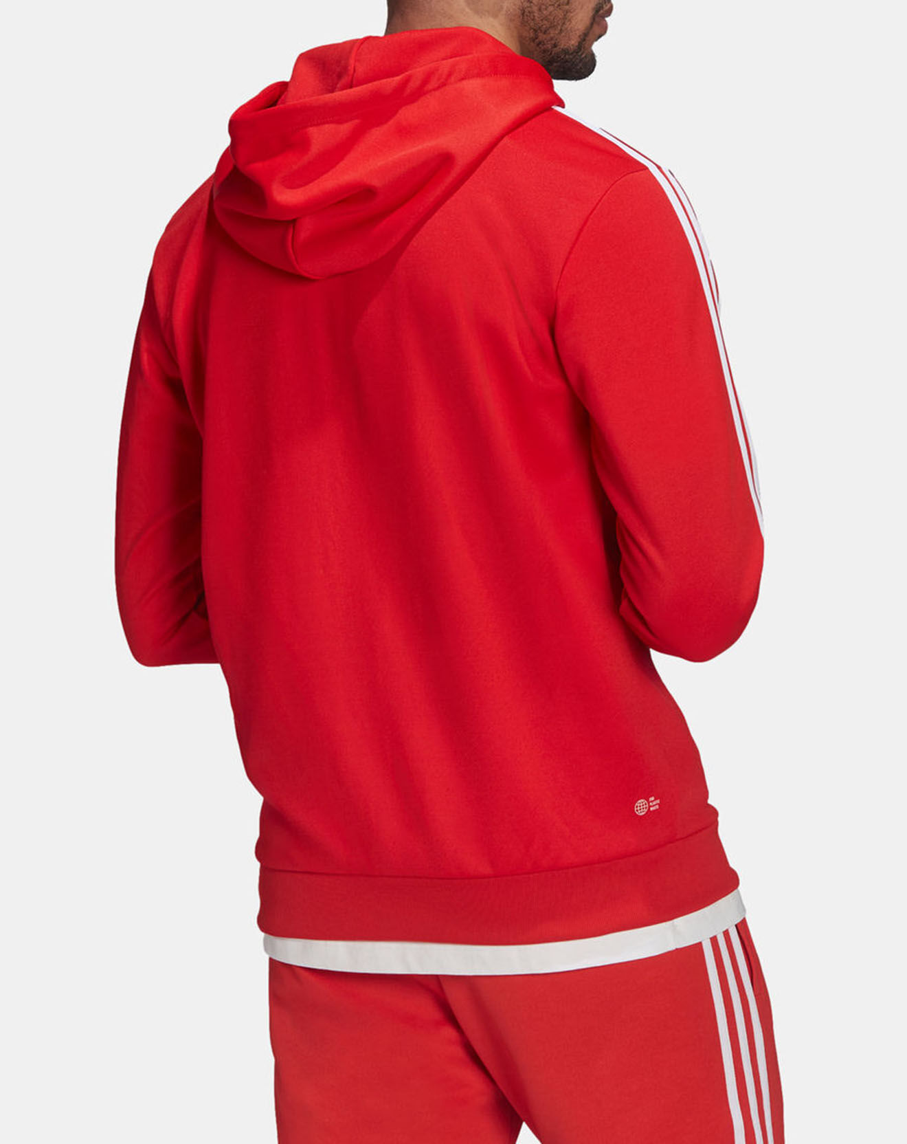 Adidas Veste de survêtement à capuche rouge