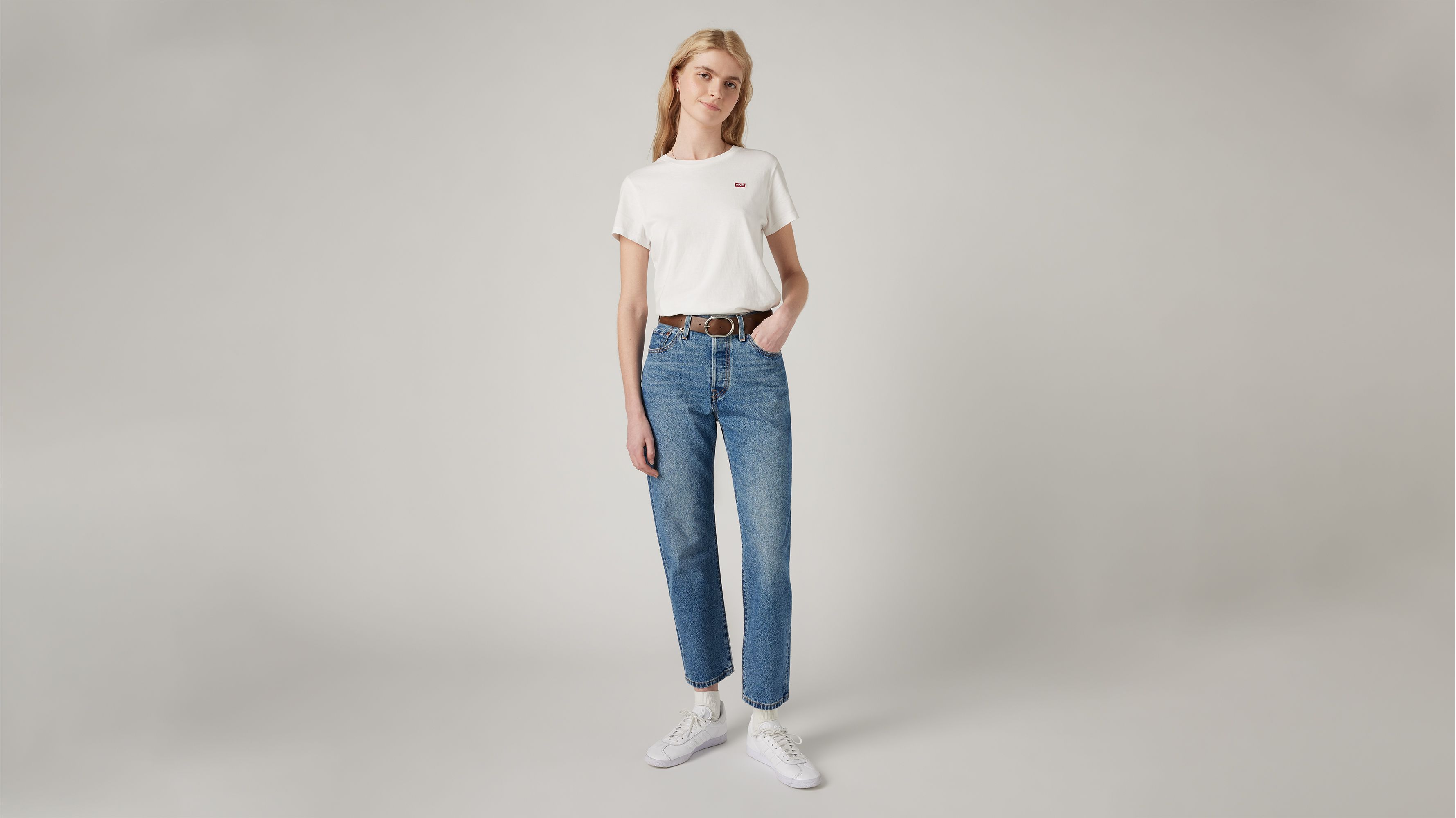 Jean 501® Levi's® Crop - Medium Indigo Worn In - Bleu