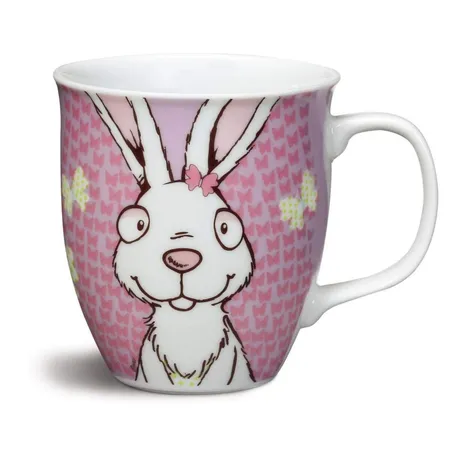 NICI Hase weiß Porzellan Tasse, 9,5 x 10cm