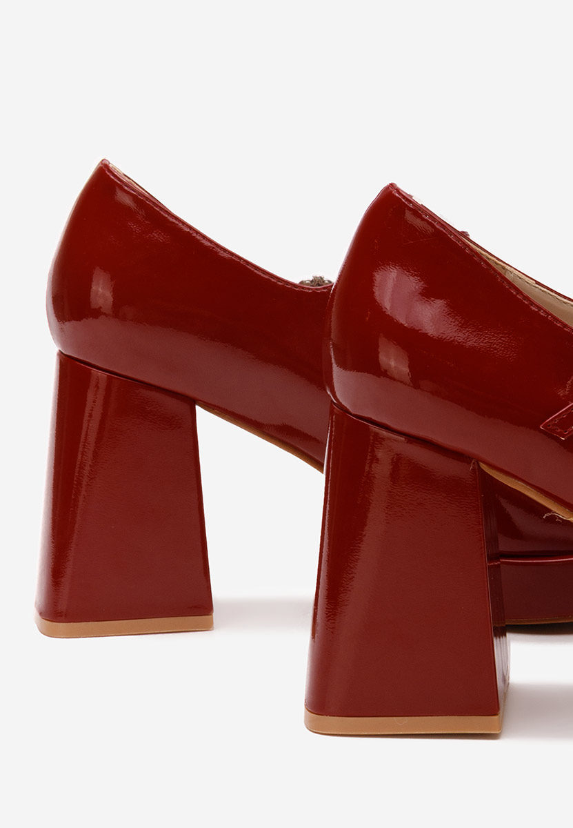Chaussures à talon épais rouges Elany