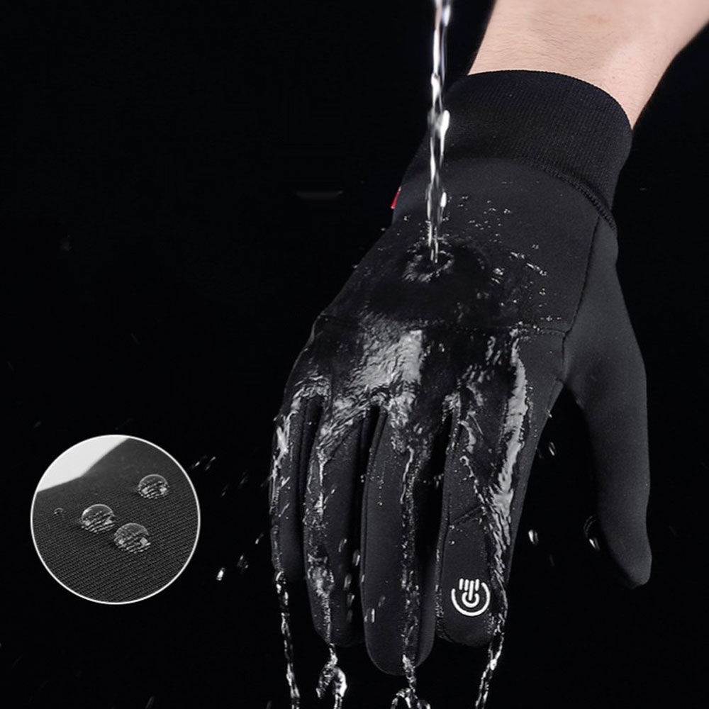 (1 Paar) Gr. L Kapazitive Outdoor Touch Handschuhe Wetterfest - Schwarz