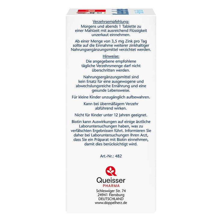 Doppelherz Kieselerde+Biotin+Zink Tabletten, 60 St