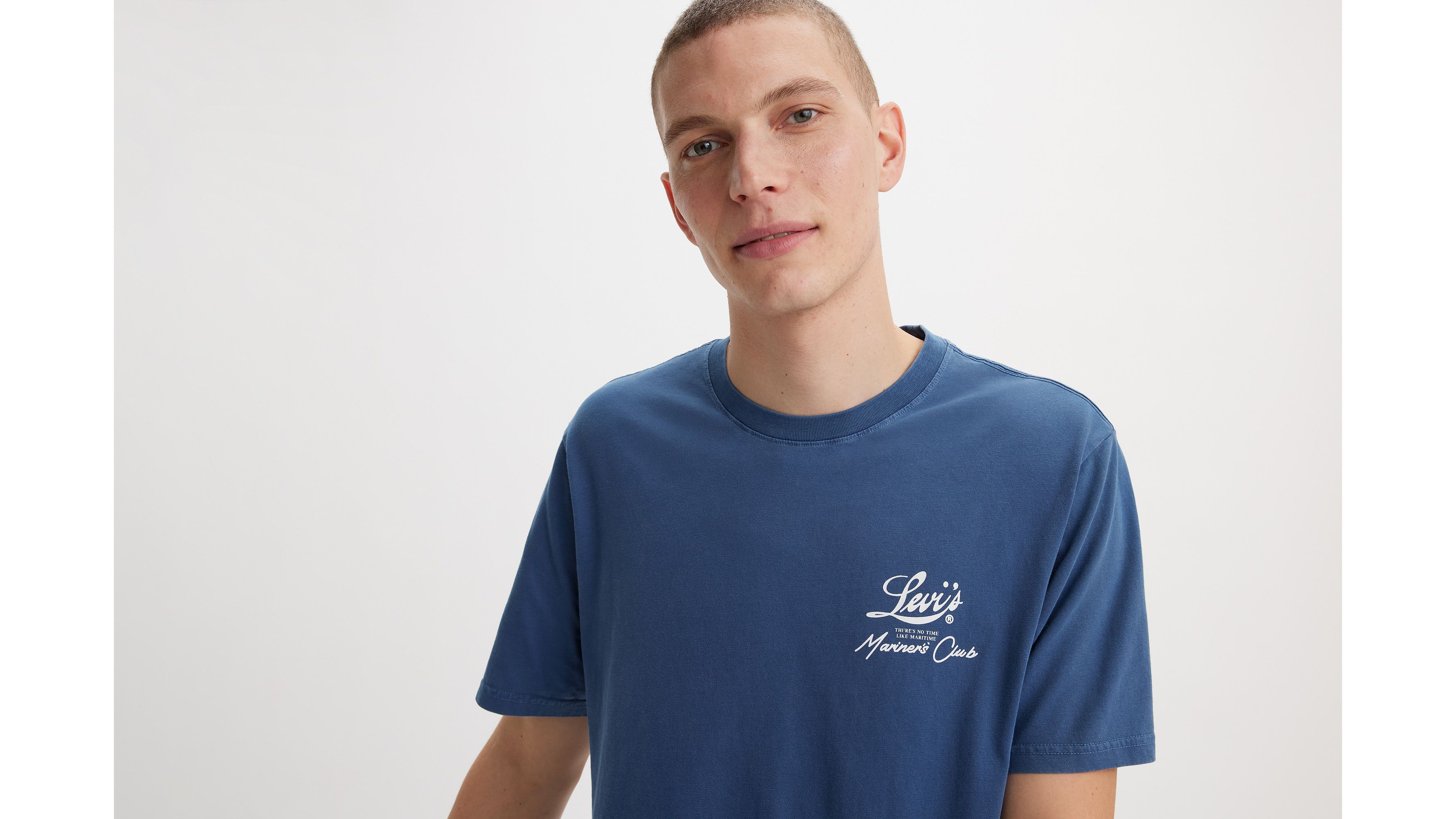 T-shirt graphique Relaxed - Brin Palm Tree Garment Dye Vintage Indigo - Bleu