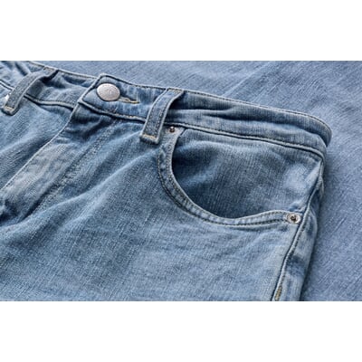 Damenjeans Tapered Stretch, Mittelblau