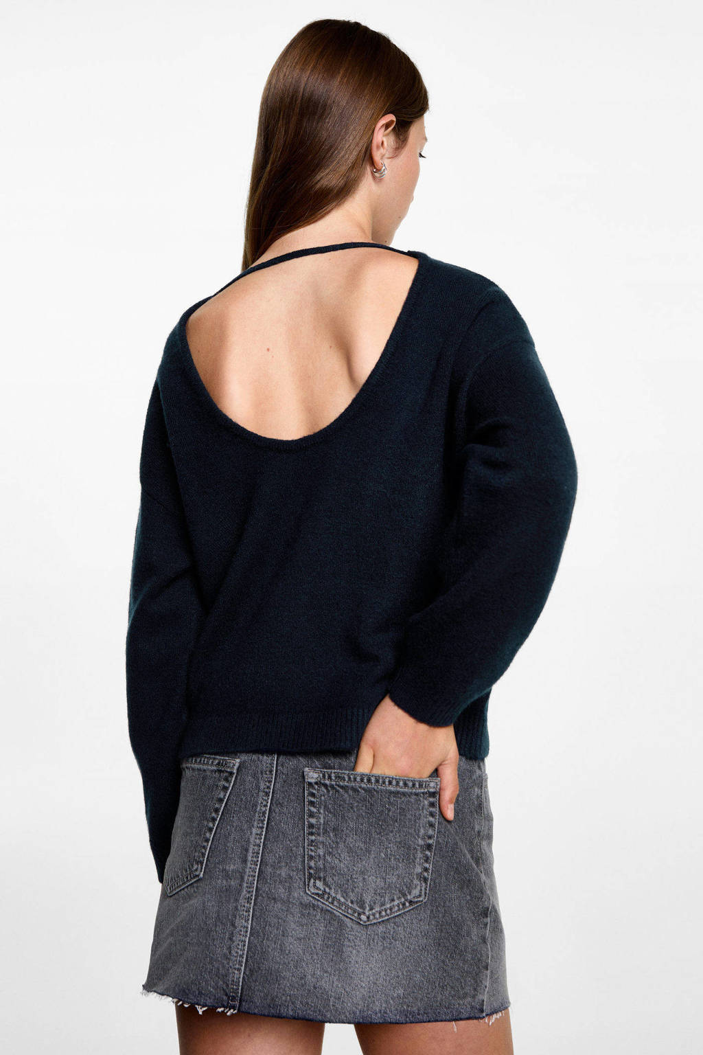 MANGO TEEN gebreide trui donkerblauw