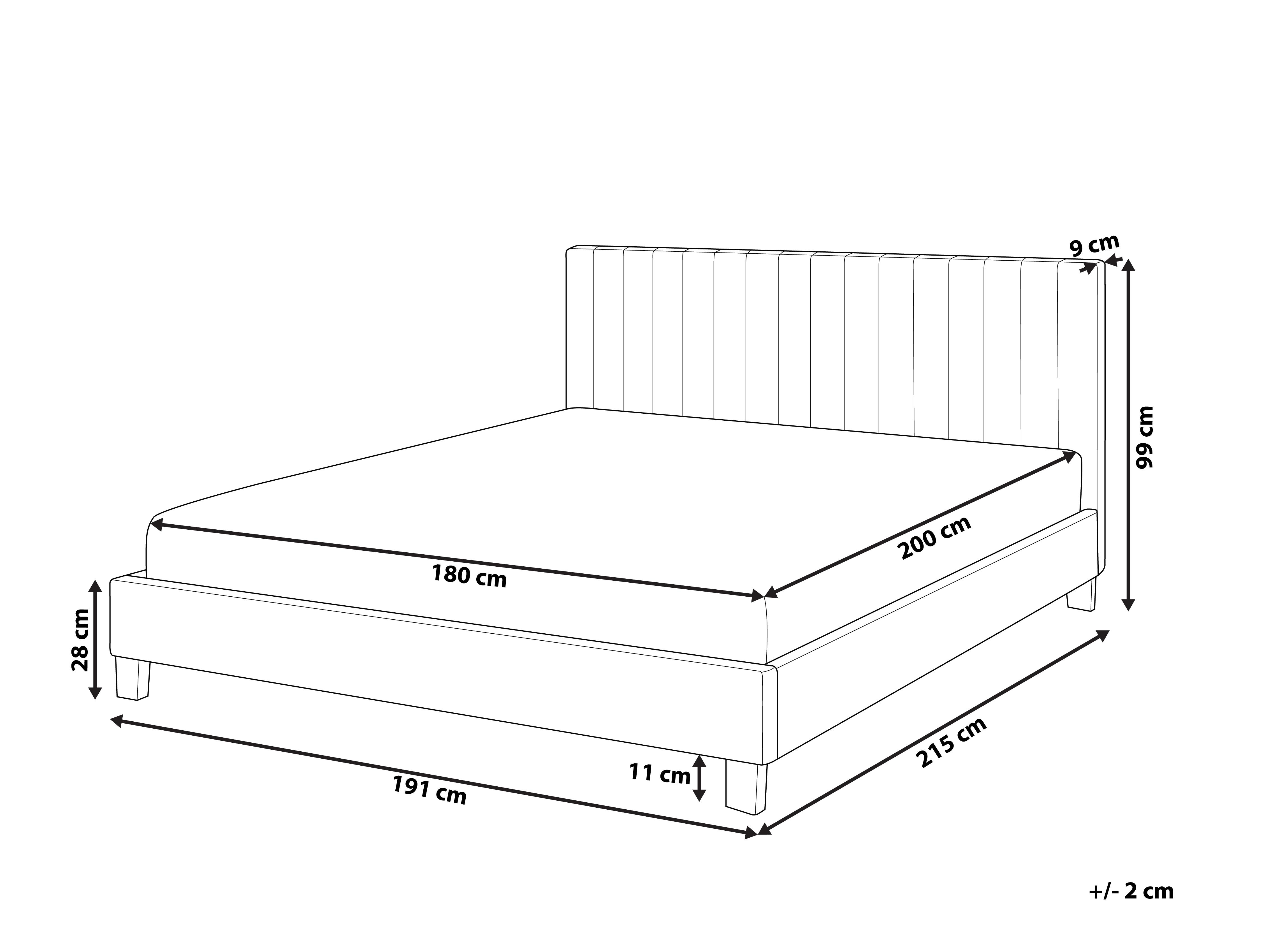 Bed Stof POITIERS 180 x 200 cm Lichtgrijs