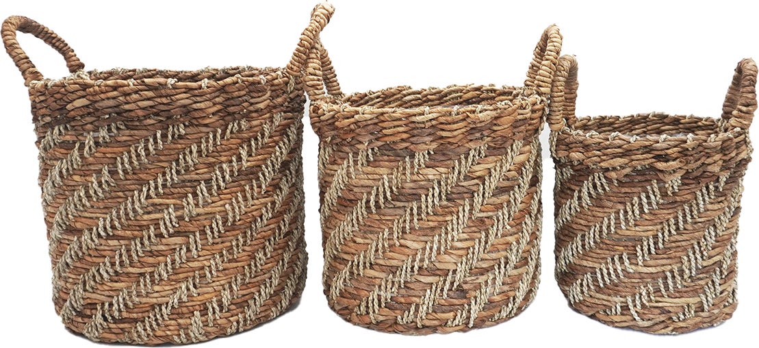 Van der Leeden plantenmand Abaca naturel D 30 H 30 cm