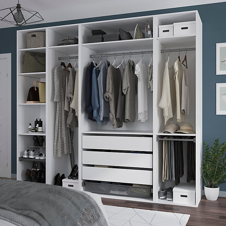 Caisson blanc GoodHome Atomia H. 225 x L. 50 x P. 58 cm